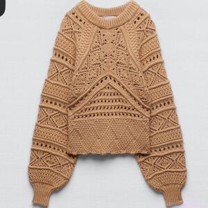 Zara Women's Taupe Knit Sweater